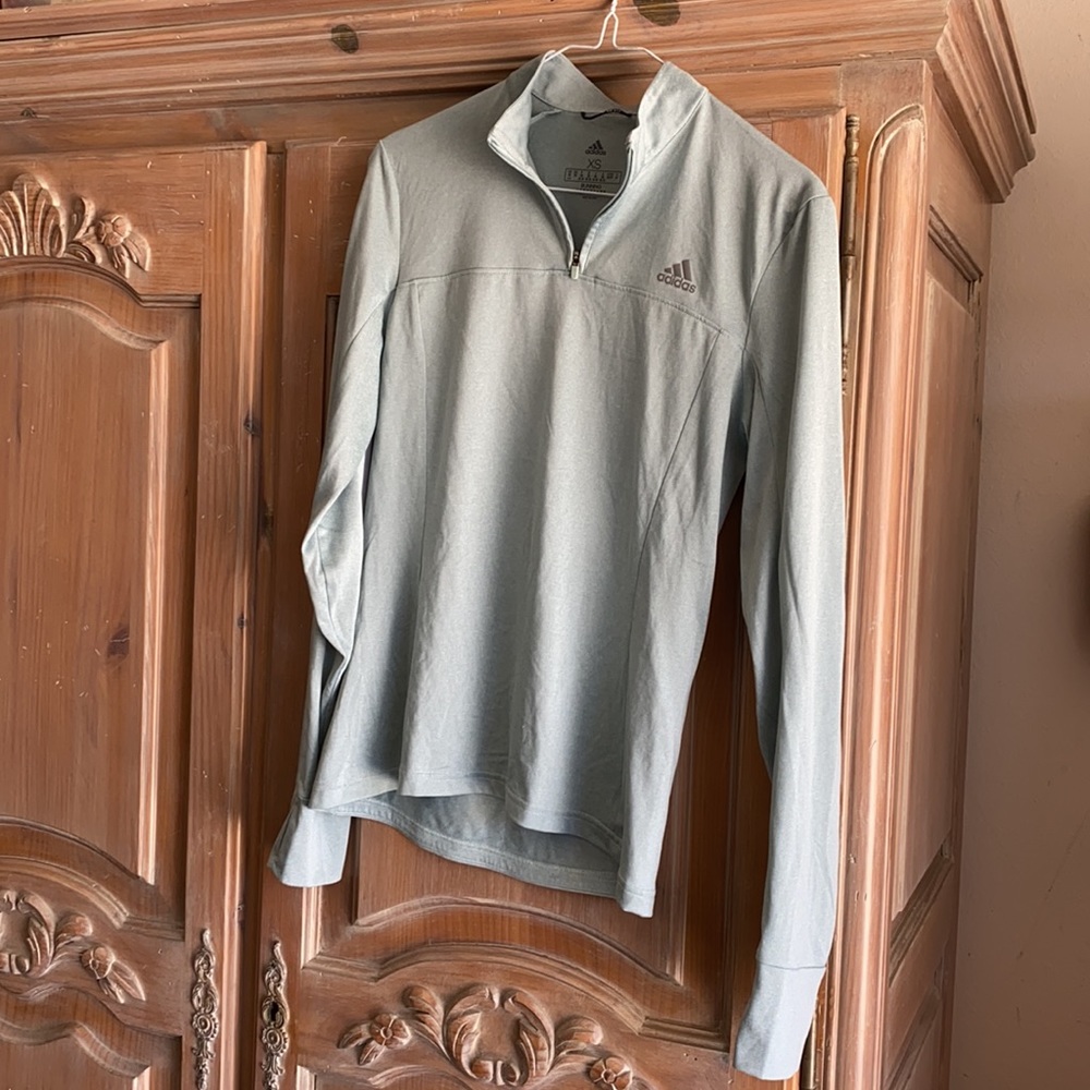 Adidas Running Aerorunning Quarter Zip in dusty blue NWOT